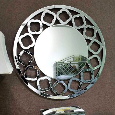 Floral Ring Frame Round Mirror